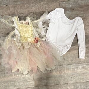Elegant Gold and White fairy Kids Costume size 5/6